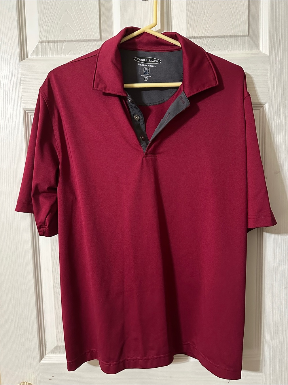 Pebble Beach Men's Wine Burgundy Performance Polo